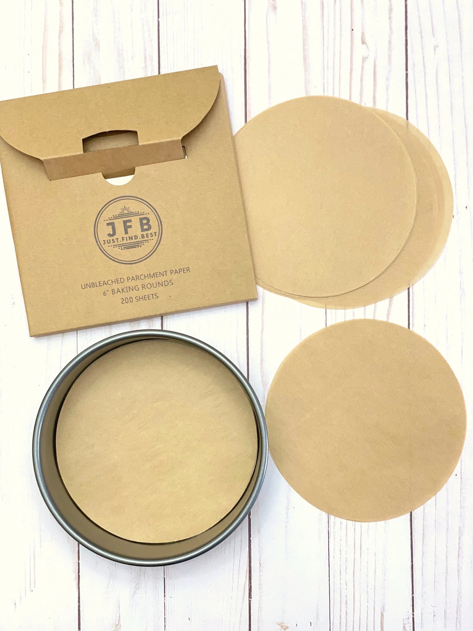 Juvale Unbleached Baking Parchment Paper Rounds with Easy Lift