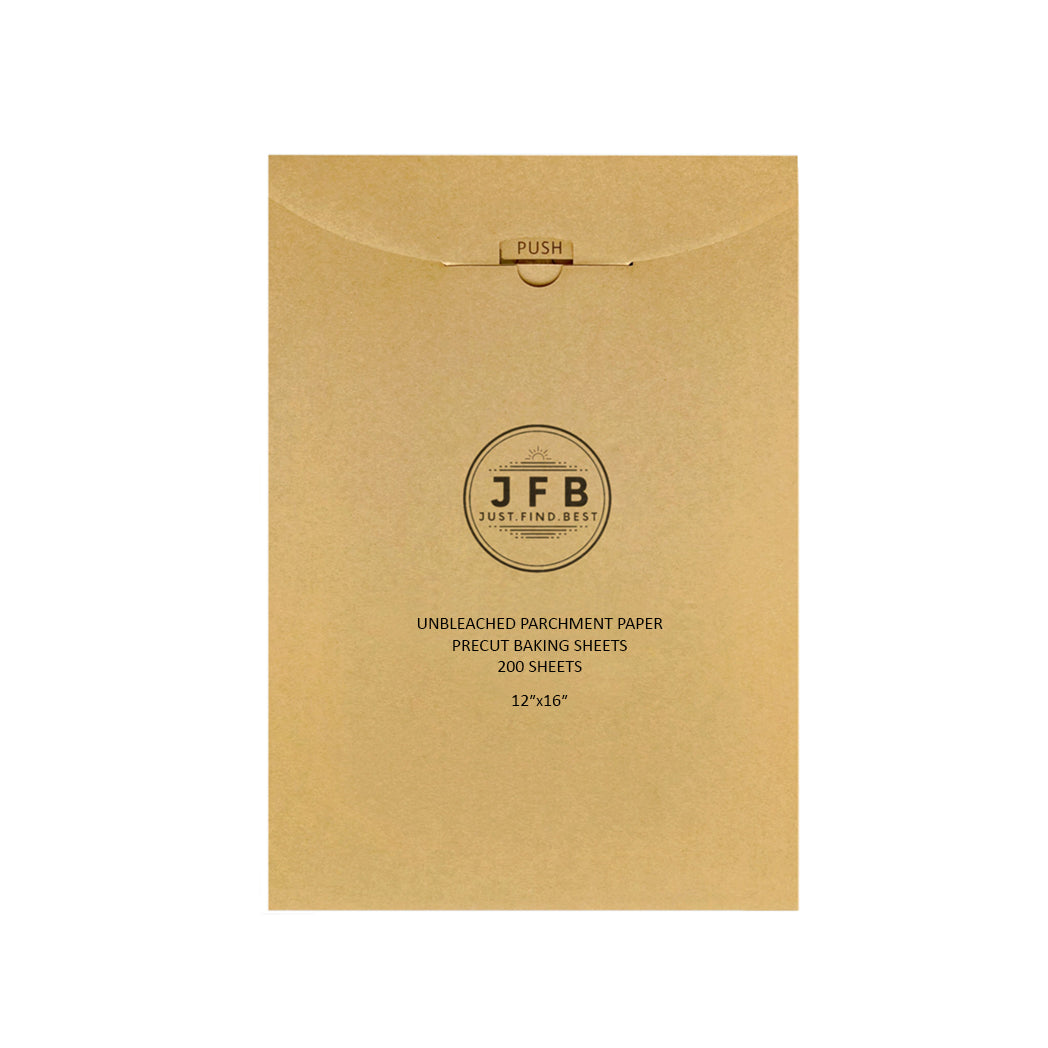Zenlogy 12x16 (200 Pcs) Unbleached Parchment Paper Baking Sheets - Exact Fit for