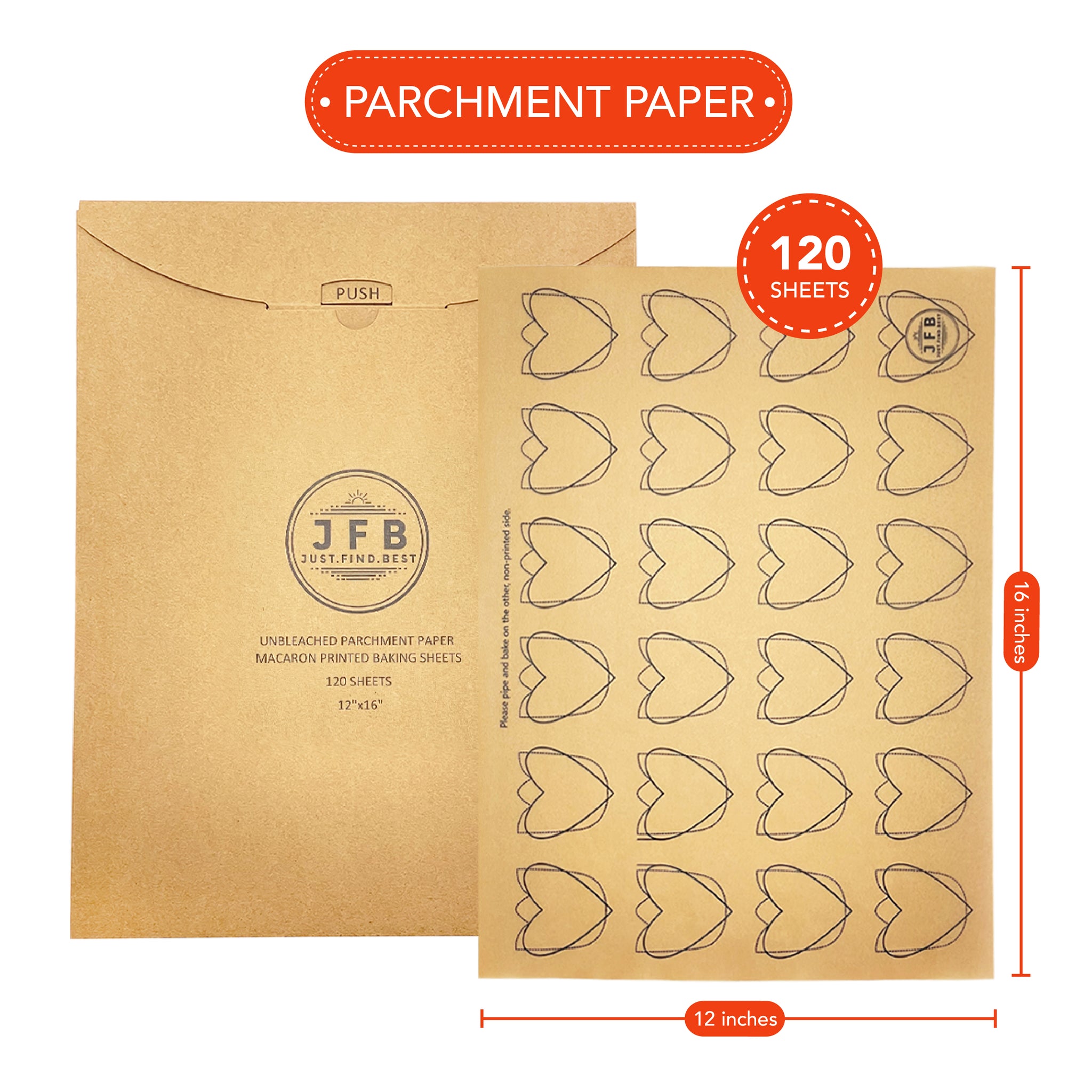 Theme Macarons Printed Parchment Paper, Pre-cut 12"x16" - 120 Sheets