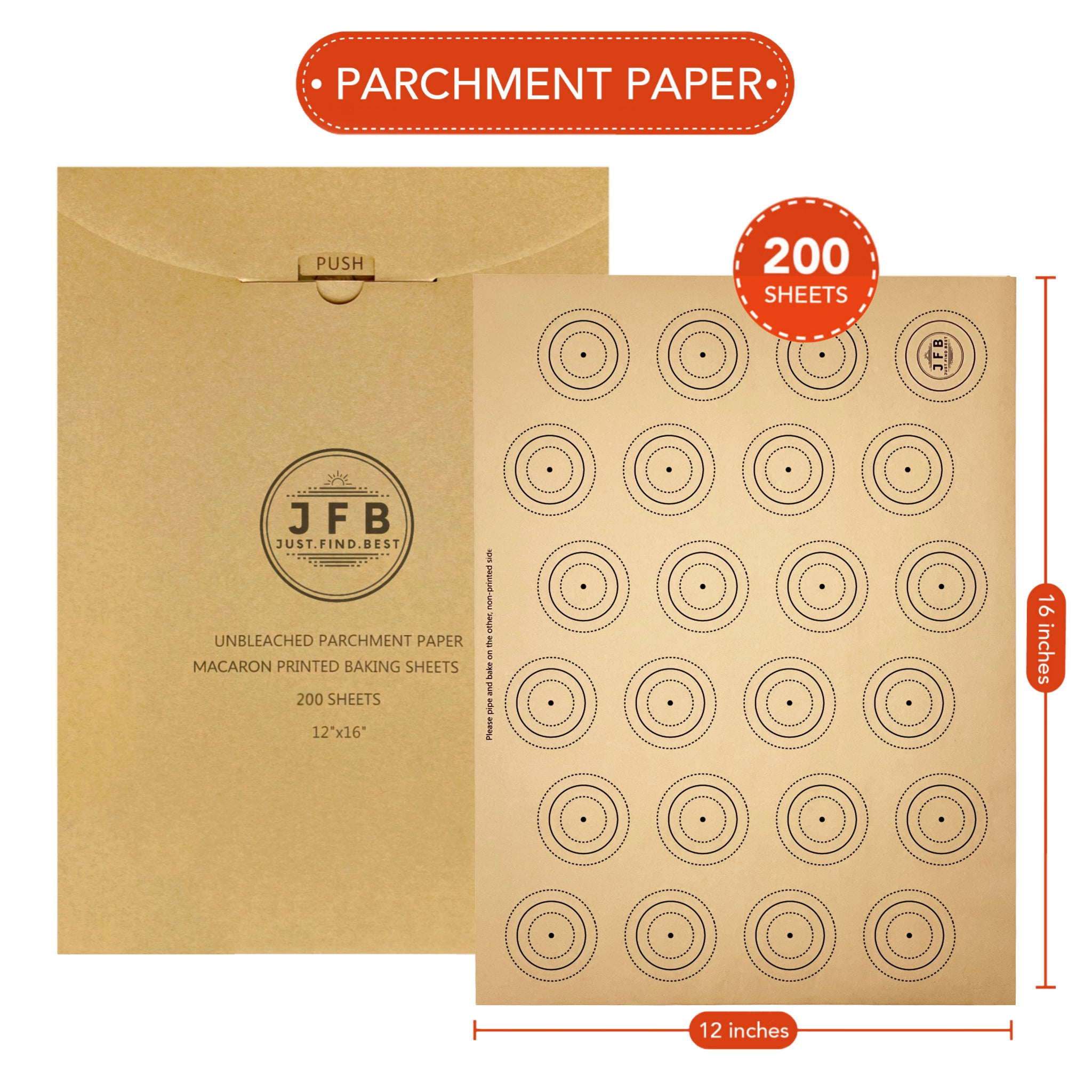  Macarons Cookie Parchment Paper Sheets Template, Pre-cut Circle  Printed Half Sheet Parchment Baking Paper sheet, Non-Stick & Easy Clean  unbleached Parchment Paper Sheets for Baking,100 Sheets: Home & Kitchen